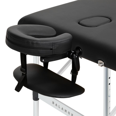 Balance Mesa de Massagem Dobrável em Alumínio 3 Segmentos Pretos