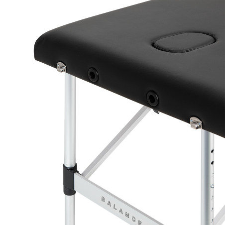 Balance Mesa de Massagem Dobrável em Alumínio 3 Segmentos Pretos