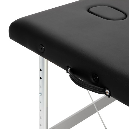 Balance Mesa de Massagem Dobrável em Alumínio 3 Segmentos Pretos