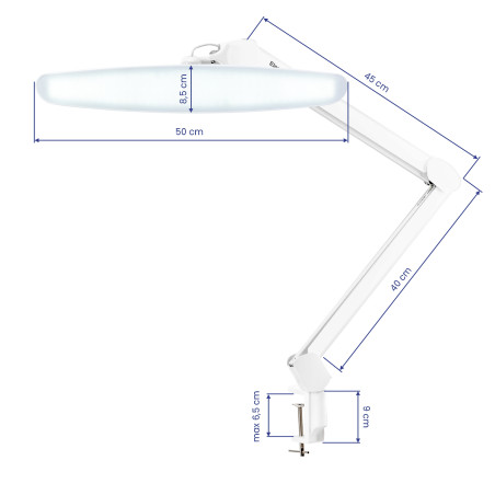 White LED workshop lamp ELEGANTE