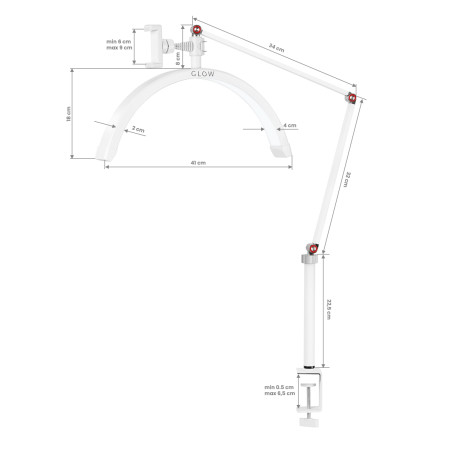 Lampada da tavolo per trattamenti Glow MX3 bianco