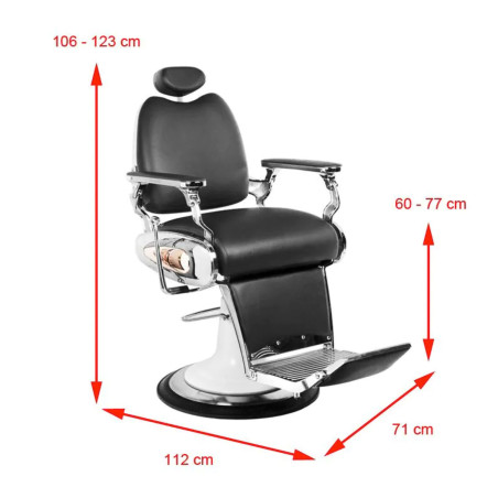 Gabbiano barber chair Moto Style nero