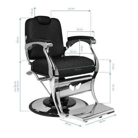 GABBIANO chaise de barbier Dario noire