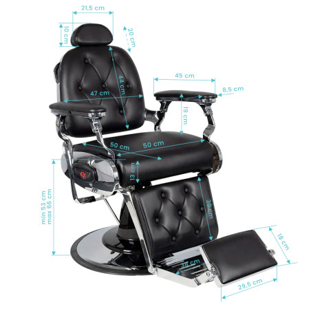 GABBIANO Pietro black barber chair