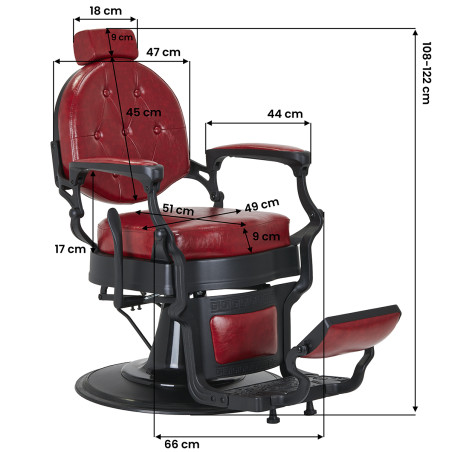 Barber chair GABBIANO President Red
