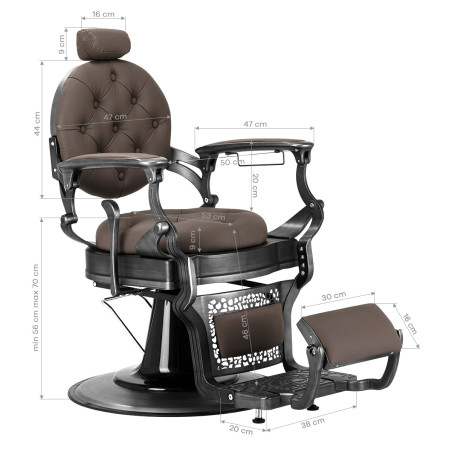 Kappersstoel GABBIANO Niccolo bruin