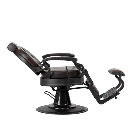 GABBIANO President barber chair, brown with black frame