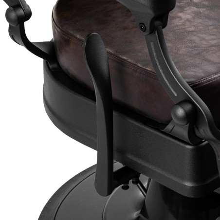 Fauteuil de barbier GABBIANO President marron avec structure noire