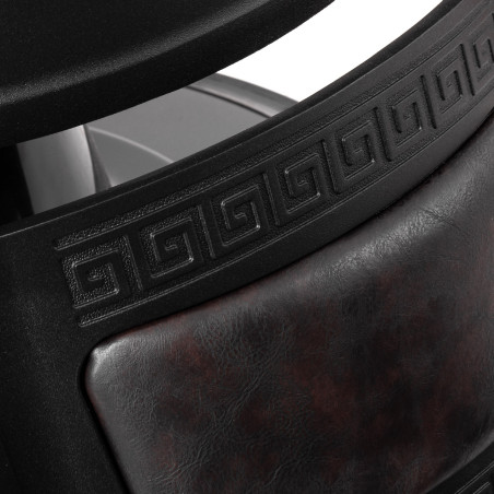 Fauteuil de barbier GABBIANO President marron avec structure noire
