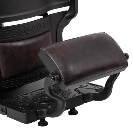 Fauteuil de barbier GABBIANO President marron avec structure noire