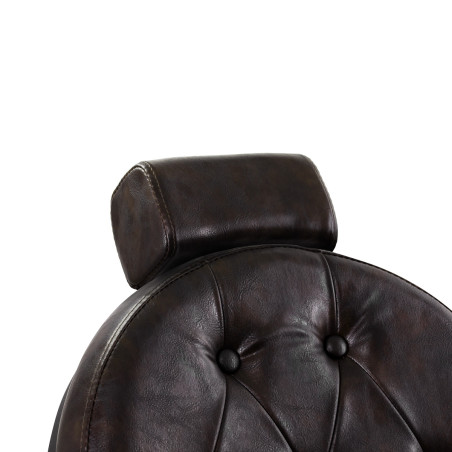 GABBIANO President barber chair, brown with black frame