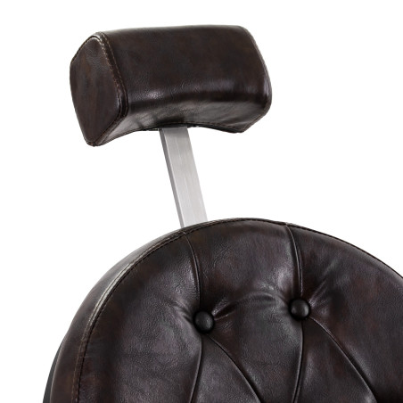 Fauteuil de barbier GABBIANO President marron avec structure noire