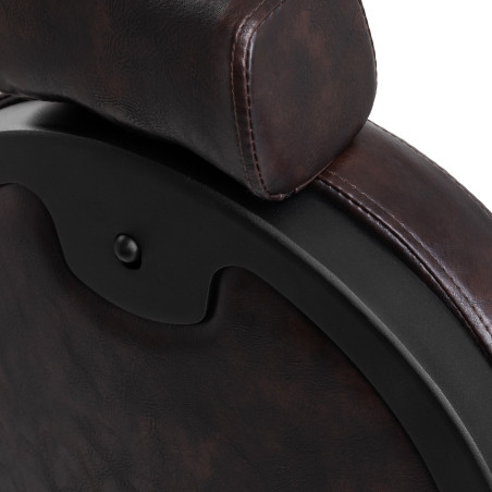 GABBIANO President barber chair, brown with black frame