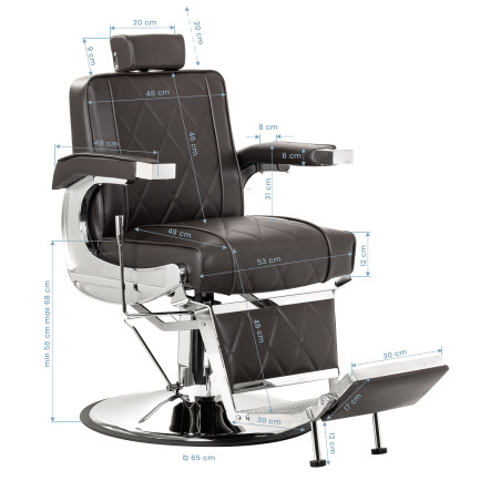 Fauteuil de barbier HAIR SYSTEM BM88066 marron