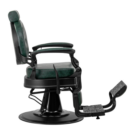 Chaise de barbier GABBIANO President verte avec structure noire