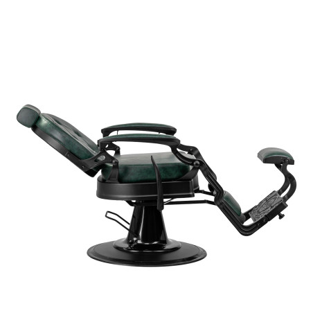 Chaise de barbier GABBIANO President verte avec structure noire