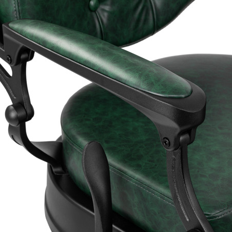 Chaise de barbier GABBIANO President verte avec structure noire