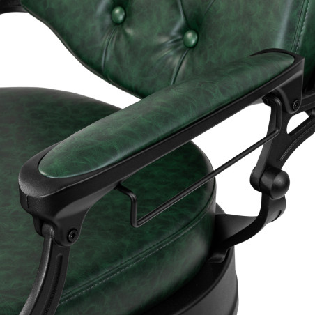 Kappersstoel GABBIANO President groen met zwart frame