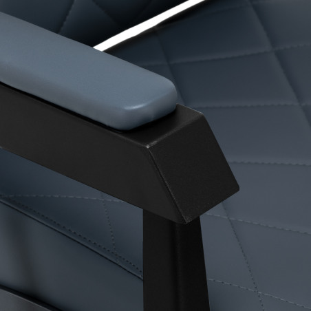 Gabbiano barber chair Bruno blu acciaio con base nera