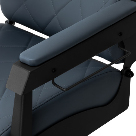 GABBIANO fauteuil de barbier Bruno bleu acier avec base noire