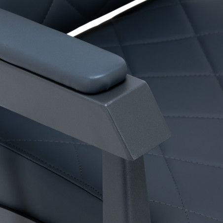 Fauteuil de barbier GABBIANO Bruno bleu acier avec base grise