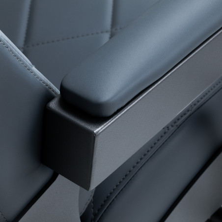 Cadeira de barbeiro GABBIANO Bruno azul aço com base cinzenta