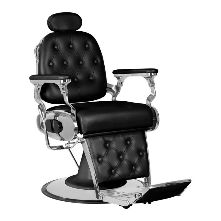 GABBIANO fauteuil de barbier Francesco chromé noir