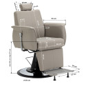 GABBIANO Fauteuil de barbier Athena gris