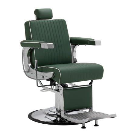 GABBIANO Cadeira de barbeiro Visionerio verde com estrutura cromada
