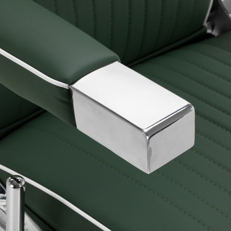 GABBIANO Visionerio barber chair, green, chrome-finish frame