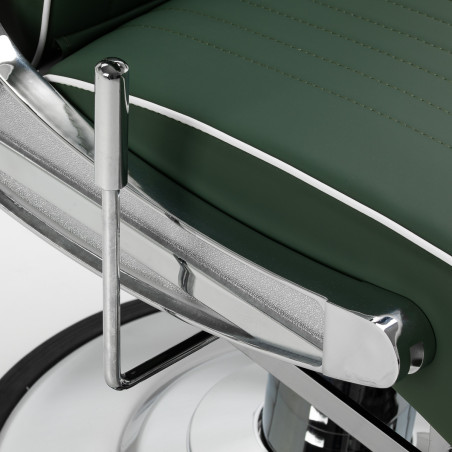 GABBIANO Visionerio barber chair, green, chrome-finish frame
