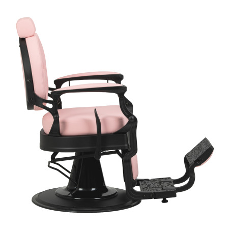Sillón de barbero GABBIANO President rosa con base negra
