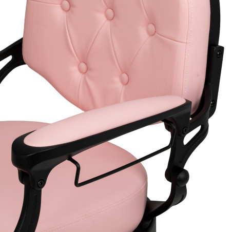 Sillón de barbero GABBIANO President rosa con base negra