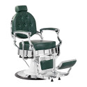 Fauteuil de barbier GABBIANO President vert avec structure chromée