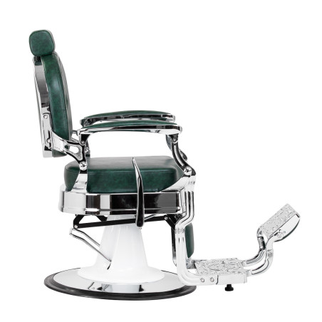 Sedia da barbiere Gabbiano President Verde con struttura cromata