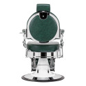 Fauteuil de barbier GABBIANO President vert avec structure chromée