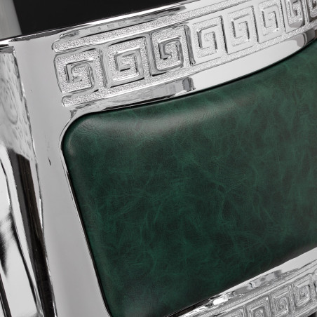 Fauteuil de barbier GABBIANO President vert avec structure chromée