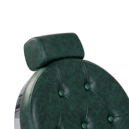 Silla de barbero GABBIANO President verde con estructura cromada