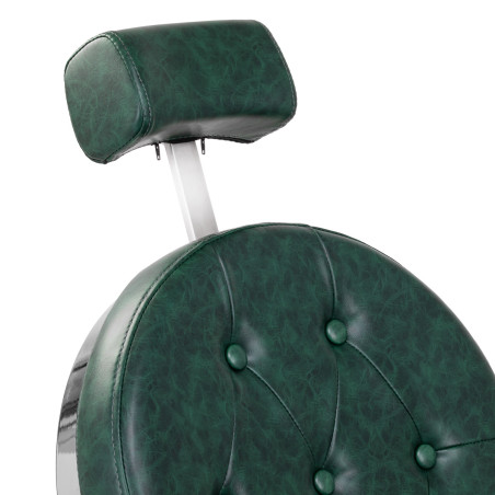 Sedia da barbiere Gabbiano President Verde con struttura cromata