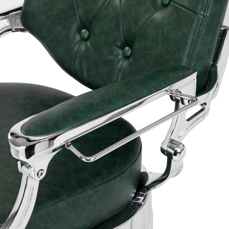 Sedia da barbiere Gabbiano President Verde con struttura cromata