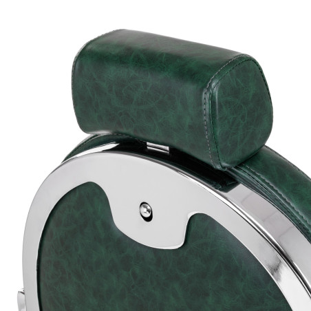 Fauteuil de barbier GABBIANO President vert avec structure chromée