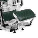 Fauteuil de barbier GABBIANO President vert avec structure chromée