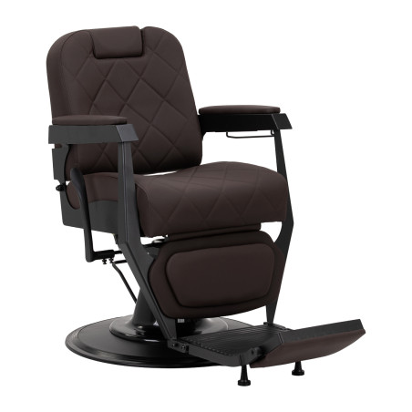 Silla de barbero GABBIANO Bruno con estructura negra, marrón