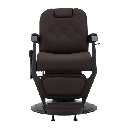 Fauteuil de barbier GABBIANO Bruno avec structure noire, marron