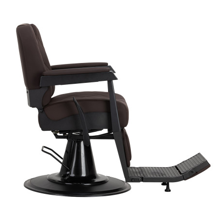 Sedia da barbiere Gabbiano Bruno con struttura nera Marrone