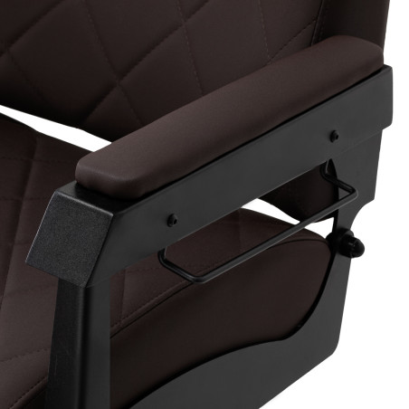 Silla de barbero GABBIANO Bruno con estructura negra, marrón
