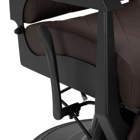 Sedia da barbiere Gabbiano Bruno con struttura nera Marrone