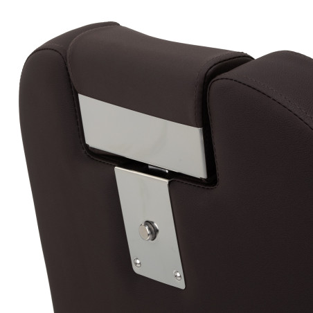 Sedia da barbiere Gabbiano Bruno con struttura nera Marrone