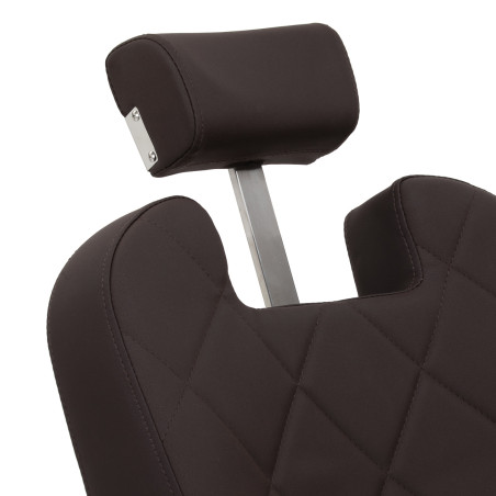 Sedia da barbiere Gabbiano Bruno con struttura nera Marrone