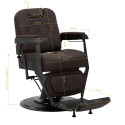 Barberstuhl GABBIANO Bruno mit schwarzem Gestell, Braun